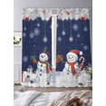 thumbnail image 3 of Christmas Sheer Curtains 84 inches Long, Red Snowman White Snow Pine Leaf Xmas Box Navy Blue Light Filtering Sheer Window Curtains Rod Pocket Voile Drapes for Bedroom Living Room, 2 Panels 52"Wx84"L, 3 of 6
