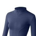 thumbnail image 3 of amagogo Gym Tops Women with Windproof Stand up Collar Casual Full Zip Running Jacket S Deep Blue, 3 of 9