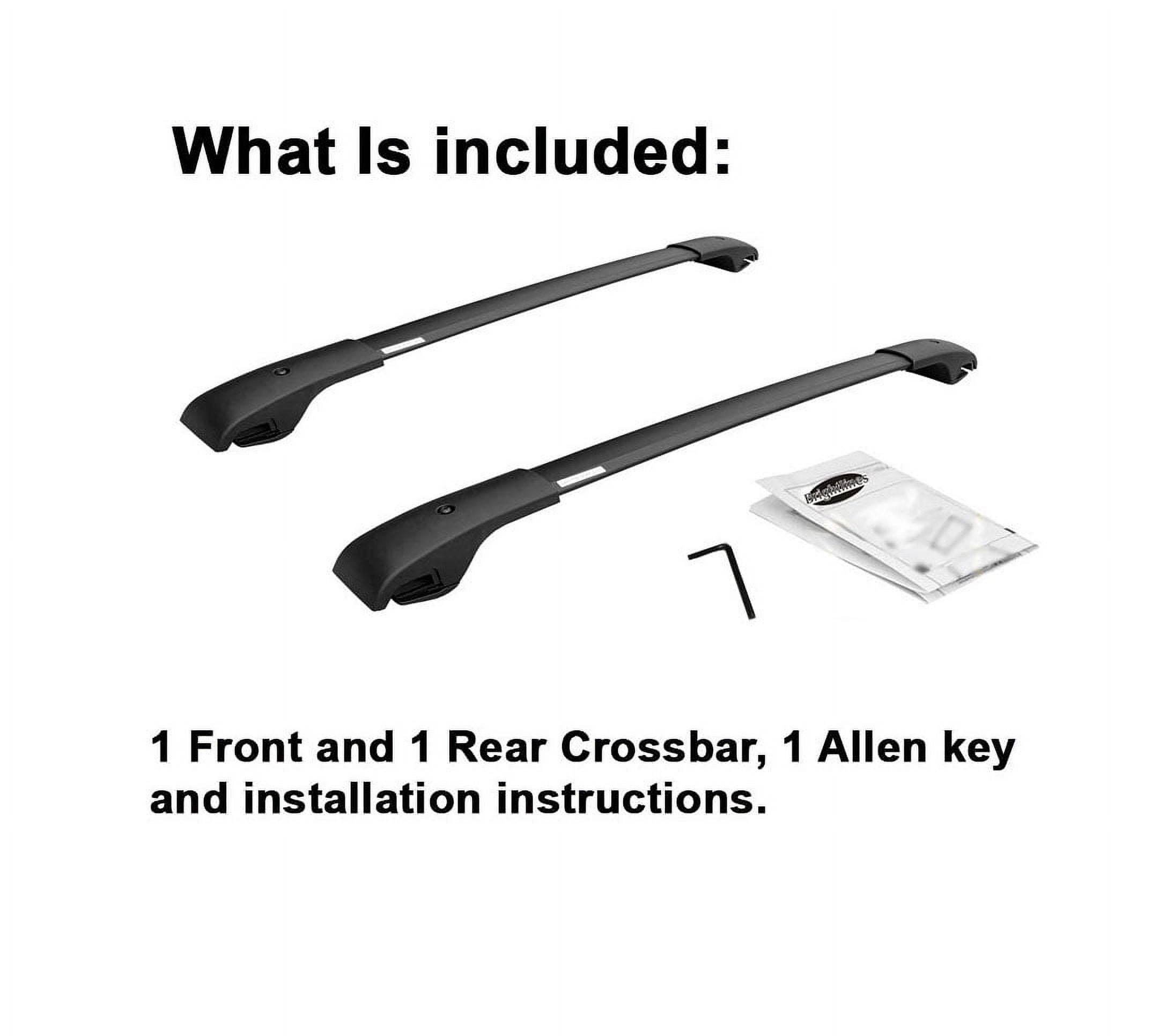 BrightLines Easy To Install Roof Rack Crossbars 150 lbs, Aluminum Black