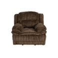thumbnail image 3 of Manual Glider Recliner in Chocolate Corduroy: Plush, Cozy, Smooth Glide Motion, Side Handle Recline, Pillow Top Arms, Modern Living Room Furniture, 46"W x 39"D x 41"H, 3 of 11
