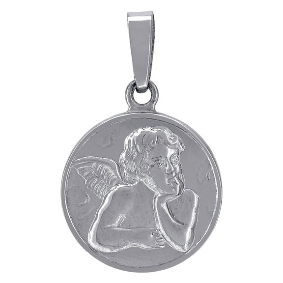 925 Sterling Silver Unisex CZ Angel Raphael Religious Charm Pendant Necklace 26.6x16.4mm Wide Pendant for Women