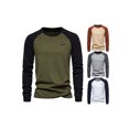 thumbnail image 4 of Nituyy T-Shirt à Manches Longues pour Hommes Col Rond Contrasté Patchwork Décontracté d'Automne, 4 of 4