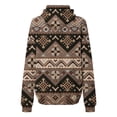 thumbnail image 3 of ICHUANYI Clearance Women's Top Casual Printed Ethnic Style Wide Long Sleeved Hooded Sweater(Brown, M) ICHUANYI WER2023081514435, 3 of 4