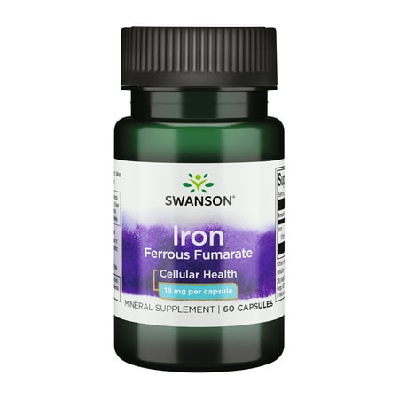 Swanson Iron Ferrous Fumarate 18 mg 60 Capsules