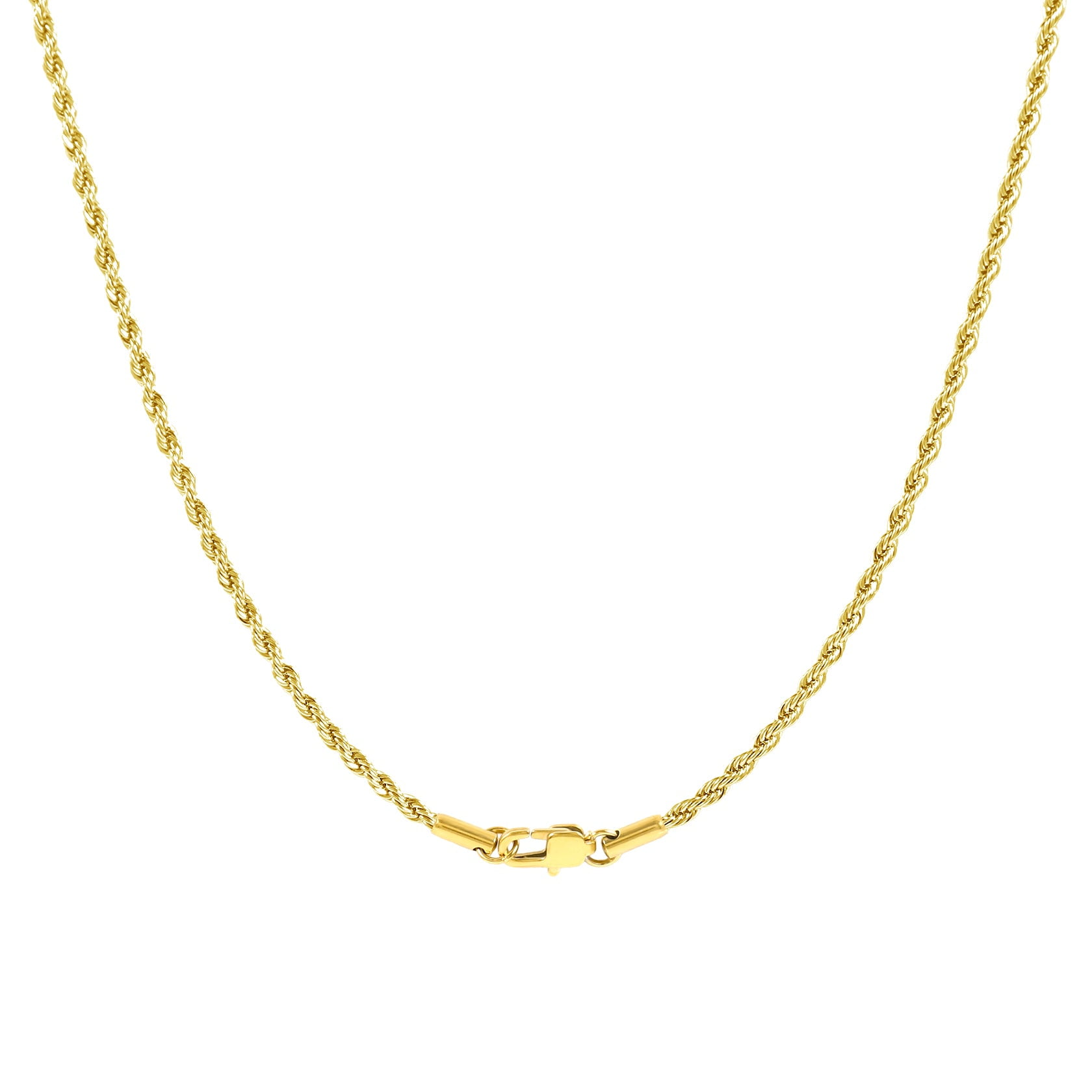 Rope Gold Chain necklace for women men 18K real gold Plated necklace 1