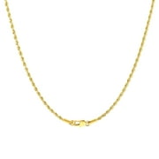 Rope Gold Chain necklace for women men 18K real gold Plated necklace 1.9MM width thin stainless steel chain 22 Inch