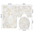 thumbnail image 3 of White Gold Leaf Marble Pattern Bathroom Rugs Sets 3 Piece,Toilet Cover Set,Absorbent Non Slip Bathroom Mats Sets with U-Shaped Contour Rug Toilet Rug Set, 3 of 5