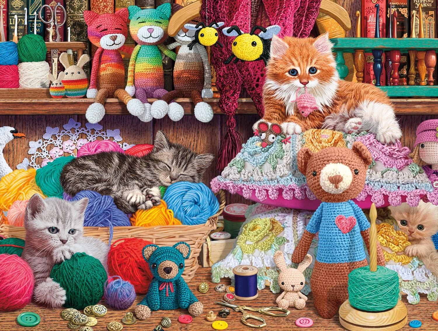 Buffalo Games Cats Series Crochet Kittens 750 Piece Jigsaw Puzzle