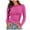 Hot Pink, variant on larppty Womens Long Sleeve Stretch Crewneck Ribbed T-Shirt Fitted Casual Basic Tops (Grey, XL)