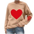 thumbnail image 3 of Kilaqueen Womens Casual Heart Graphic Shirts Long Sleeve Pullover Loose Fit Crewneck Cute Love Printed Sweatshirt Soft Comfortable Long Sleeve Tops, 3 of 6