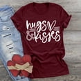 thumbnail image 2 of RKSTN Hauts pour Femmes Saint-Valentin Cœur Lettre Imprimée Mode Blouse Confortable Hauts Tempérament Couleur Unie Col Rond Manches Courtes, 2 of 5
