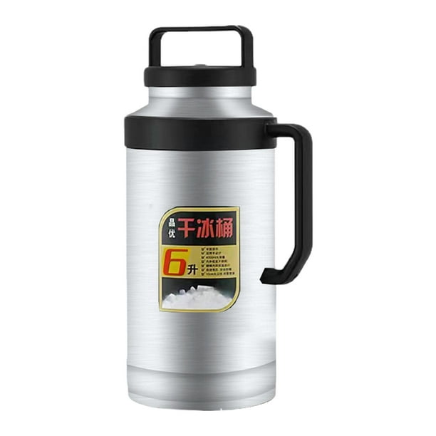 Cubo de hielo seco termo olla duradera olla de almacenamiento de hielo seco contenedor de almacenamiento de hielo para Plata 6L
