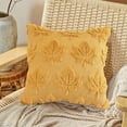 thumbnail image 2 of Maple Leaf Fall Yellow Throw Pillow Covers 18x18 Inch, Set of 2 Autumn Harvest Holiday Pillows Covers for Couch Sofa Home Thanksgiving Decorations Farmhouse Cushion Covers, Yellow, 18x18inch, 2 of 6