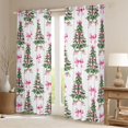 thumbnail image 2 of Manfei Xmas Tree Blackout Curtains Set of 2 (52x84 Each) for Kids Teens Girls,Pink Ribbon Bow Window Curtains,Merry Christmas Curtains and Drapes,Microfiber Bedroom Decor, 2 of 6