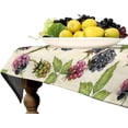 thumbnail image 4 of Watercolor Blackberries Tablecloth, Thanksgiving Autumn Harvest Fruit Leaves Print Table Cover for Party Picnic Dinner Decor, Rectangle(60x120in), 4 of 6