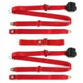 thumbnail image 1 of Ford Mustang 1964-1966 Standard 3 Point Red Retractable Bench Seat Belt Kit - 3 Belts, 1 of 1