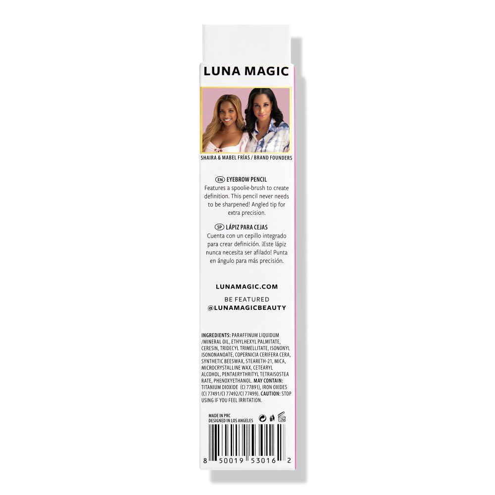 (2 pack) LUNA MAGIC Precision and Long-Lasting Eyebrow Pencil with Spoolie Brush, Brown