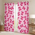 thumbnail image 2 of Homewish Sweet Cherry Bowtie Blackout Curtains Set of 2 (52x84 Each),Cute Ribbon Bowknot Window Curtains,Pink Bow Tie Curtains and Drapes For Girl Kids,Breathable Home Decor, 2 of 6