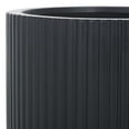 thumbnail image 3 of Safavieh Lucca Cement Modern Solid Round Black Plant Pot 2 Count, 3 of 7