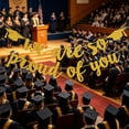 thumbnail image 6 of chaungfeng We Are So Prouds Of You Graduation Banners 98 Inch, Glitter Congrats Grad Garland for Graduation Party Decorations Grad Party Supplies, Gold, 6 of 6