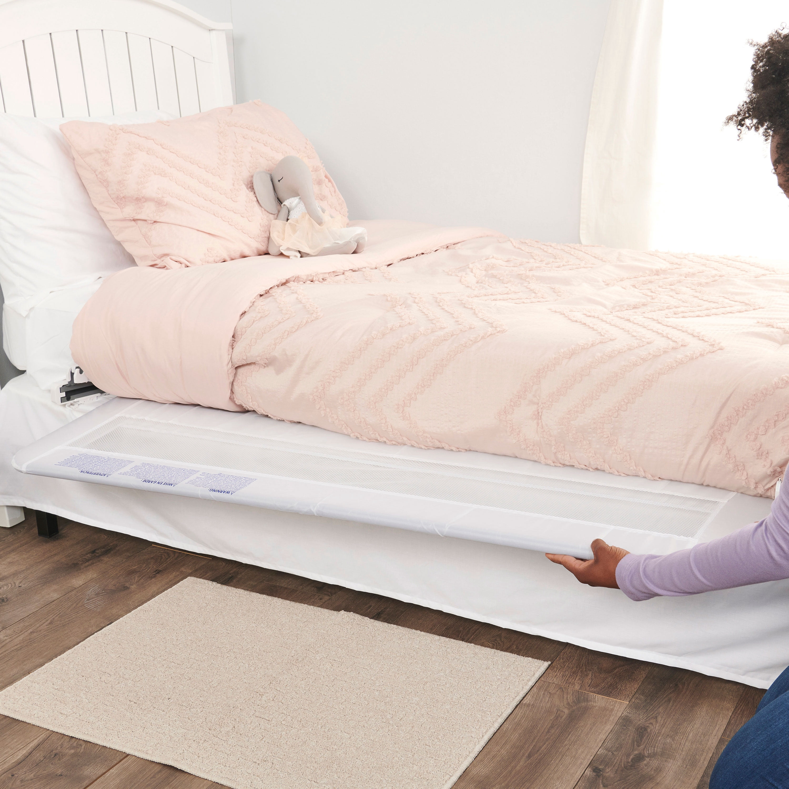 Regalo Hideaway 54" Extra Long Bed Rail Guard for Toddlers with Reinforced Anchor Safety System