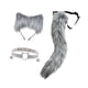 thumbnail image 5 of 3 piezas de orejas y cola de animales para disfraz de fiesta elegante, orejas de peluche, diadema para el cabello para baile de graduación Gris, 5 of 9