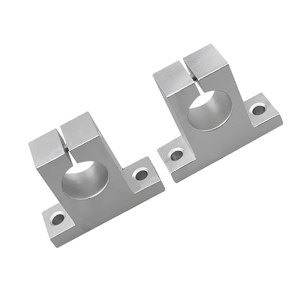 2x SK40 Rail Shaft Support Rod Holder Slide Rail Guide for 3D Printer Silver 
