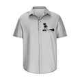 thumbnail image 4 of WREESH Men's Printed Button Down Shirts Short Sleeve Turndown Collar Tops with a Comfortable Fit and Pattern Gray, 4 of 5
