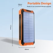 Solar Power Bank 46800mAh, Portable Wireless Charger, 18W Fast Charging External Battery Pack with 4 Cables for Cell Phones, Solar Panel Charging with Dual Flashlight for Camping