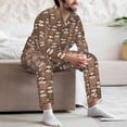 thumbnail image 7 of Picia brown sloth family Pattern Men’s Long-Sleeve Sleepwear Set - Soft 2-Piece Loungewear with Pockets, Comfy PJs for Relaxing Nights-Medium, 7 of 7