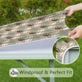 thumbnail image 6 of Paw Prints Square Fitted Tablecloth with Elastic Edge,Square Table Cover,Washable Elastic Table Cover for Home Kitchen Party Decor 34"x34", 6 of 6