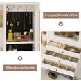 thumbnail image 6 of Afuhokles Vanity with Lighted Mirror and Charging Station, 3-Layer Jewelry Box, Makeup Vanity Desk with Sliding Mirror, 5 Drawers and Shelves, White, 6 of 7