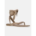 thumbnail image 3 of Scoop Women's Faux Suede Ankle Wrap Flat Sandals, 3 of 7