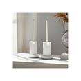 thumbnail image 3 of Modern Marble Candle Holder - Stone Taper & Pillar Holder for Home & Office Decor - Minimalist Elegant Design - Durable Handmade White Marble Accent for Table, Mantle & Living Room - 4" White, 3 of 11
