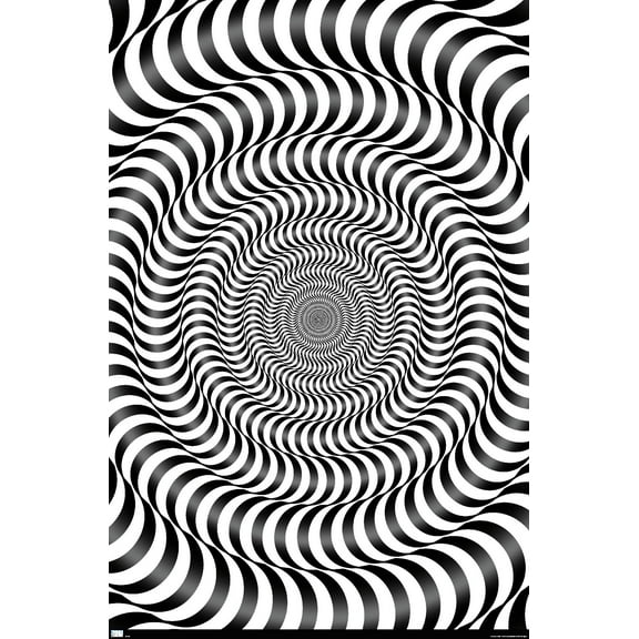 Zebra Stripe Optical Illusion Wall Poster, 22.375" x 34"