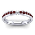thumbnail image 2 of Diamond-Capitals 0.20 Ct Round Brilliant Cut Garnet Gemstone Eternity Band for Wedding Solid 14K White Gold Size 3.5, 2 of 8