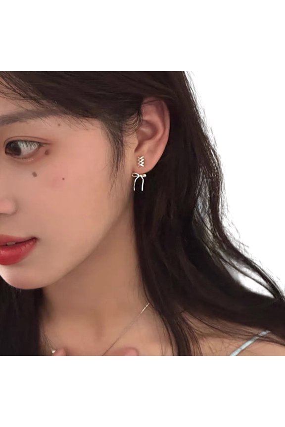 Bowknot Studs Earrings Minimalist Ear Piercing Jewelry Accessory Stylish Bow Ear Pendant Jewelry for Fashion Enthusiasts