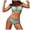 Light Green, variant on Women's Ribbed Bikini Sets U Wire Adjustable Spaghetti Straps Swimsuit Textured Ruched Two Piece Bathing Suit Red for Size L
