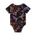 thumbnail image 2 of Daiia Humming Bird Printed Unisex-Baby Short Sleeve Onesies Bodysuits Baby Climbing Clothes Soft and Comfortable Romper with Expandable Shoulder Design-6 Months, 2 of 8