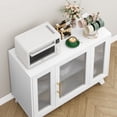 thumbnail image 4 of Ataucjin Sideboard Buffet Cabinet with Storage, Accent 36'' Storage Cabinet with Fluted Glass Door and Adjustable Shelf, White Coffee Bar Cabinet with Storage for Kitchen, Living Room, 4 of 8