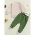 thumbnail image 6 of Elippeo Baby Boy 1st Birthday Outfits 6 12 18 Months Tree Letter Print Long Sleeve Crew Neck Pullover with Solid Color Pants 2Pcs Outfits, 6 of 9