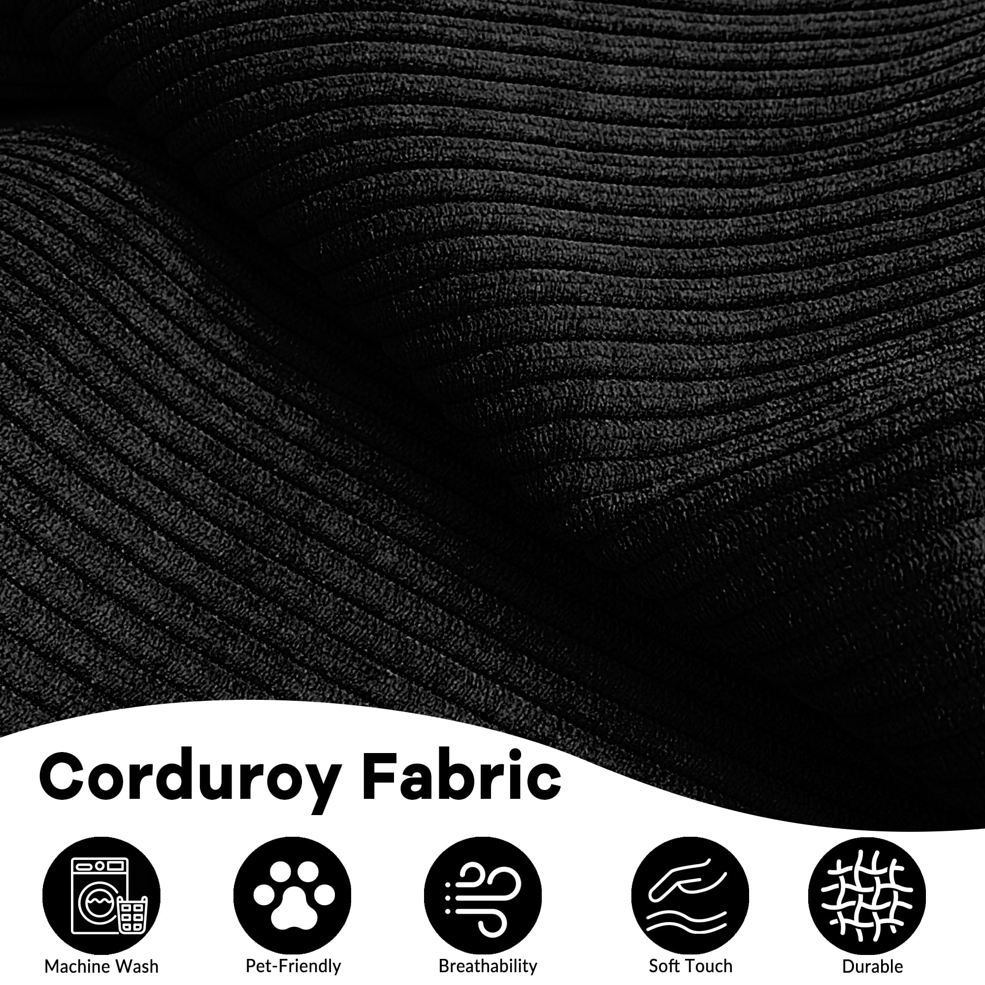 Eyisean 78.8" Corduroy Convertible Sofa Bed with Stainless Fixed-Shape Frame, 4-in-1 Boneless Loveseat with Pull-Out Bed, Lounge Futon Sofa Couch Floor Mattress for Living Room, No Assembly Required