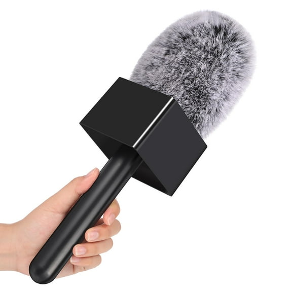 ZealSound Mic Handle for DJI RODE Wireless Microphone,Handheld Interview Stand with Furry Mic Foam Covers Flag Stations for Wireless GO,Rig for Lavalier,Mini Mics Adapter for Vlogging,Podcast,Reports