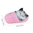 thumbnail image 2 of Realistic Sleeping Plush Cat Furry Cat With Sound Creative Animals Decor Gifts, 2 of 2