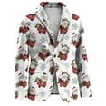 thumbnail image 5 of Dwelliawo Christmas Blazer for Men Santa Xmas Print Suit Single Breasted One Button Corduroy Jackets Holiday Party Blazers Classic Business Coat White 2XL, 5 of 5