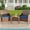 3pcs/Blue, variant on Elposun 4 Steel Hand-woven Outdoor Conversation Sets with Sofa and Table, Brown/Gray