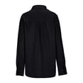 thumbnail image 4 of ClodeEU Women's Business Formal Long Sleeve Shirt,Striped Spring Fall Blouse Black,Womens Plus M, 4 of 8