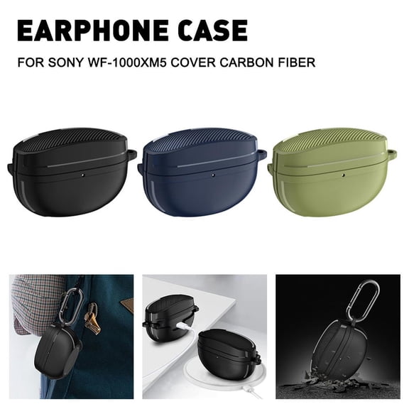 QHUDLV WF-1000XM5 Earbuds Case Cover,Stylish Silicone Protective Cover for 2023 Model