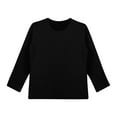 thumbnail image 3 of TQWQT Girls Fall Long Sleeve Shirt Plain T Shirts Kids Crewneck Size 10-12 Cute Girls Tops Tween Girls Clothes Trendy Fall Outfits Black 5-6 Years, 3 of 6