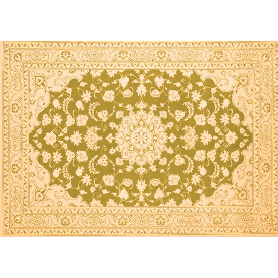 Ahgly Company Indoor Rectangle Medallion Orange Traditional Area Rugs, 5' x 8'